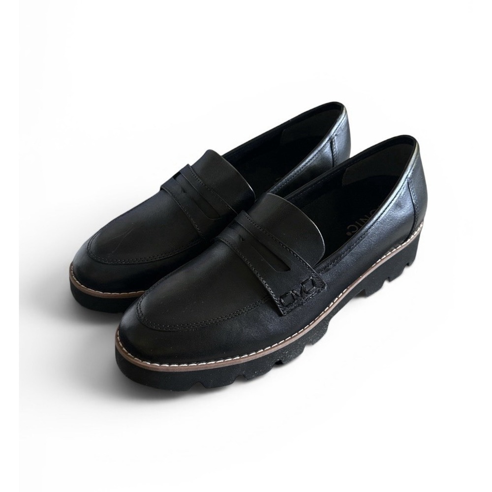 Vionic Cheryl II Loafer Womens 6.5 Black Leather Slip On Shoes Arch Support - Picture 3 of 10